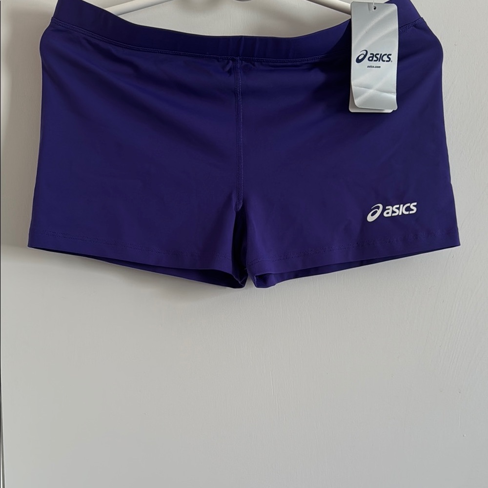 Asics Purple Athletic Shorts Moisture-Wicking Performance